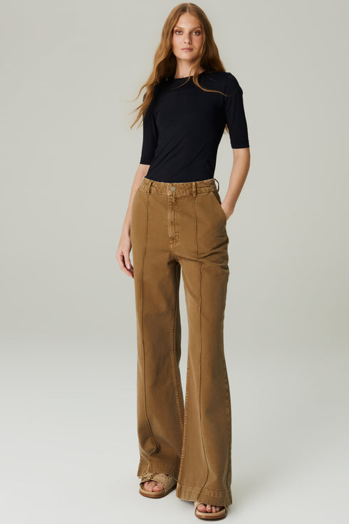 CALCA JEANS ALFAIATARIA MARROM